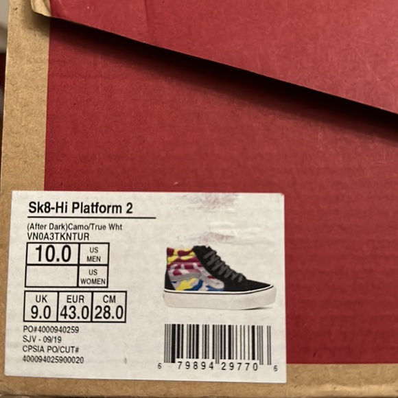 Vans Sk8 Hi platform 2 after dark camouflage true white - Picture 9 of 10